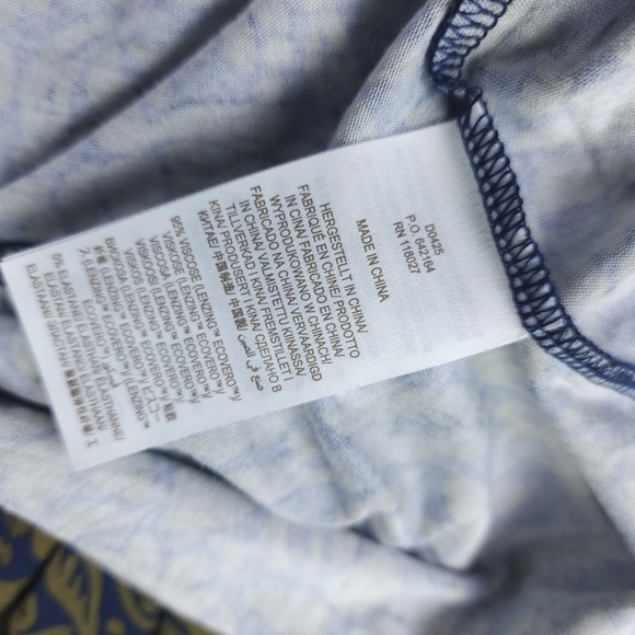 Boden Anthropologie Green Navy Floral Dress Viscose Sz 6L - Picture 9 of 11